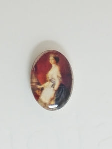 CABOCHON - 18 X 13MM GLASS OVAL - PORTRAIT 2