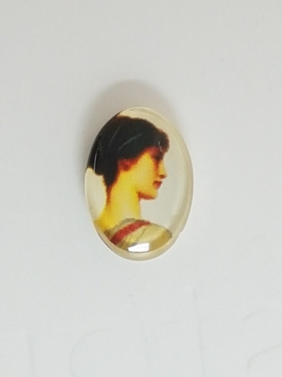 CABOCHON - 18 X 13MM GLASS OVAL - PORTRAIT 3