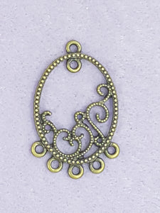 EAR/PENDANT BASE - 38 X 24MM - ANTIQUE BRONZE