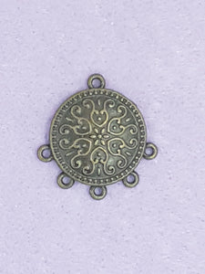 EAR/PENDANT BASE - 26 X 26MM - ANTIQUE BRONZE