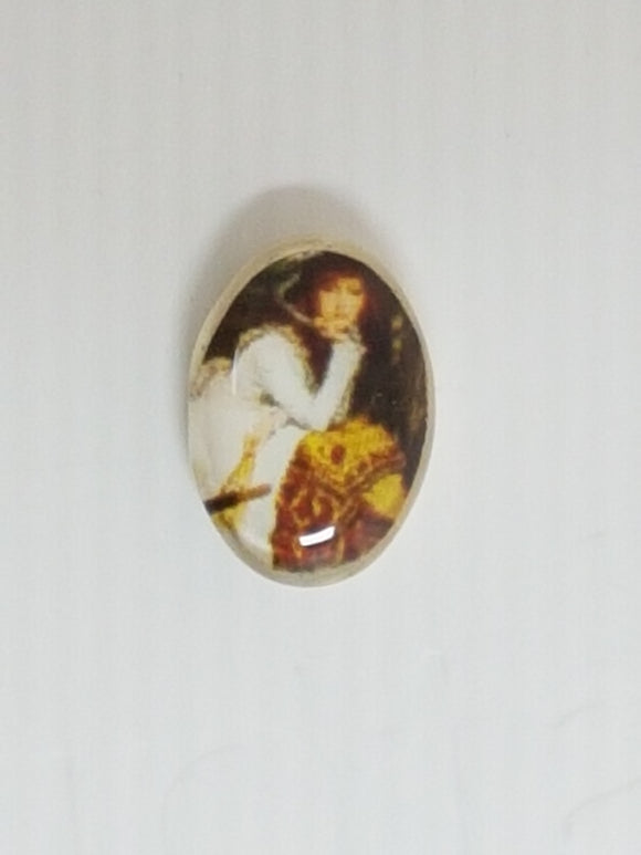 CABOCHON - 18 X 13MM GLASS OVAL - PORTRAIT 6