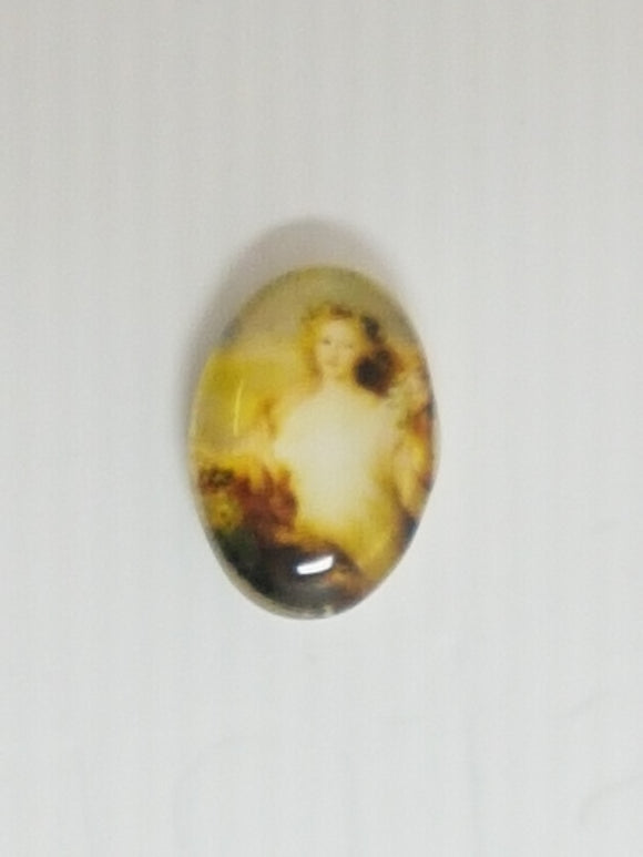 CABOCHON - 18 X 13MM GLASS OVAL - PORTRAIT 8