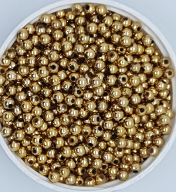 3MM ACRYLIC BEADS - 10 GRAM PACKET - DARK GOLD