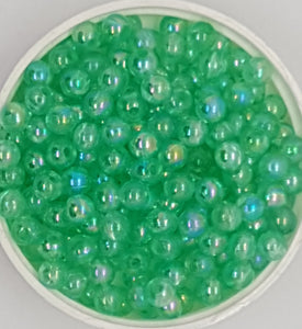 6MM ACRYLIC BEADS - AB LIGHT GREEN