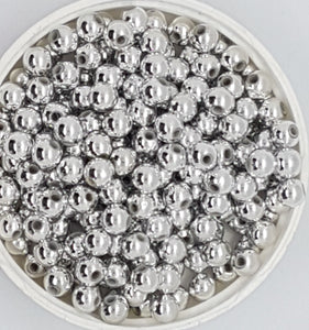 6MM ACRYLIC BEADS - SILVER PLATED Carnival Celebrations