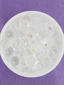 12MM ABACUS GLASS BEADS- Packet of 10 - AB COLOUR PLATED