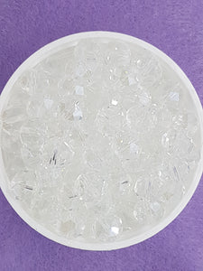 10MM ABACUS GLASS BEADS- Packet of 20 - PEARL LUSTRE PLATED