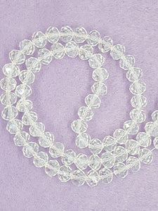 10MM ABACUS GLASS BEADS- PER STRAND - PEARL LUSTRE PLATED