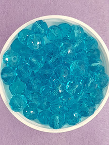 10MM ABACUS GLASS BEADS- Packet of 20 - TURQUOISE