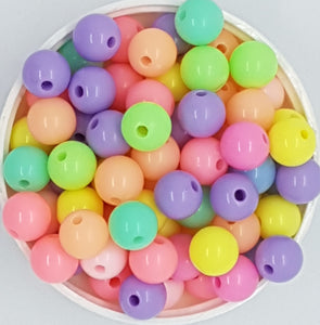 10MM ACRYLIC BEADS - MIXED PASTELS