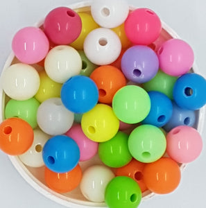 12MM ACRYLIC BEADS - MIXED COLOURS