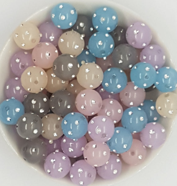 14MM ACRYLIC BEADS -IMITATION JELLY MIXED PASTELS