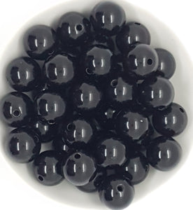 16MM ACRYLIC BEADS - OPAQUE BLACK