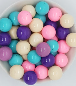 16MM GLASS BEADS - Packet of 10 - MIXED COLOURS No 1