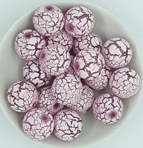 20MM ACRYLIC BEADS - LILAC CRACKLE