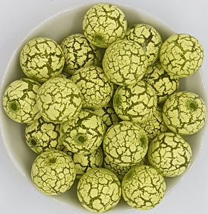 20MM ACRYLIC BEADS - WASABI CRACKLE