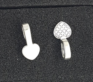 BAILS - GLUE ON - ANTIQUE SILVER - HEART