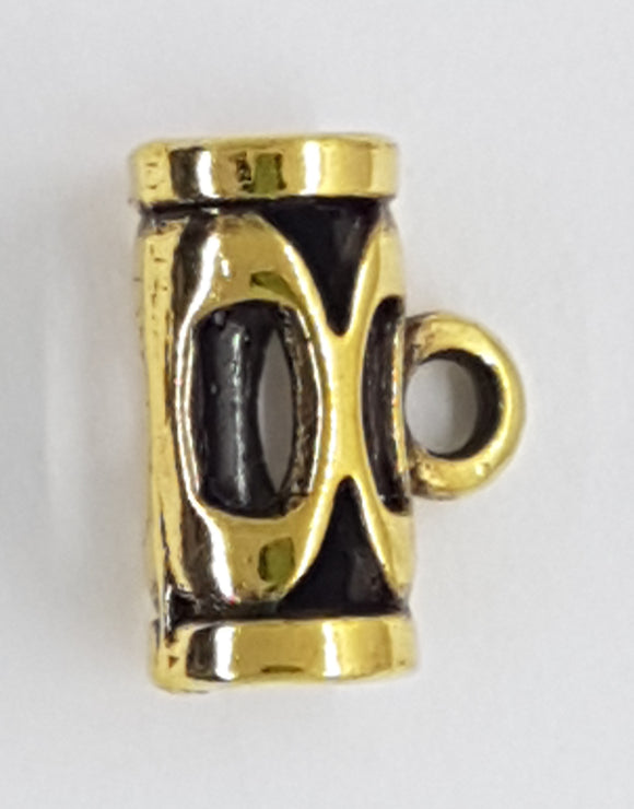 BAIL HANGER - ANTIQUE GOLD - BARREL 14 X 10MM