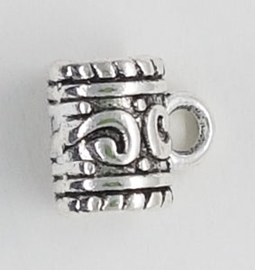 BAIL HANGER - ANTIQUE SILVER - BARREL 8 X 8MM