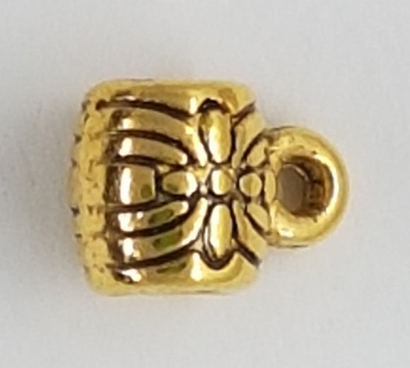 BAIL HANGER - ANTIQUE GOLD - BARREL 6 X 7MM