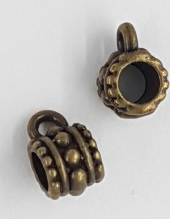 BAIL HANGER - ANTIQUE BRONZE - ROUND 9 X 6MM