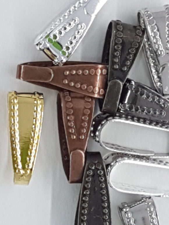 SNAP ON BAIL - BRASS - MIXED COLOURS- 10 X 4MM