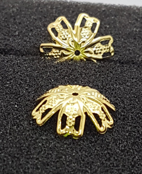 BEAD CAPS - GOLDEN COLOUR - 15X4MM