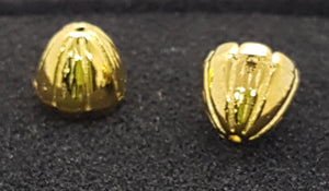 BEAD CAPS - GOLDEN COLOUR - 10 X 10MM