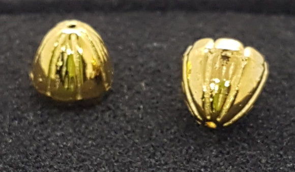 BEAD CAPS - GOLDEN COLOUR - 10 X 10MM
