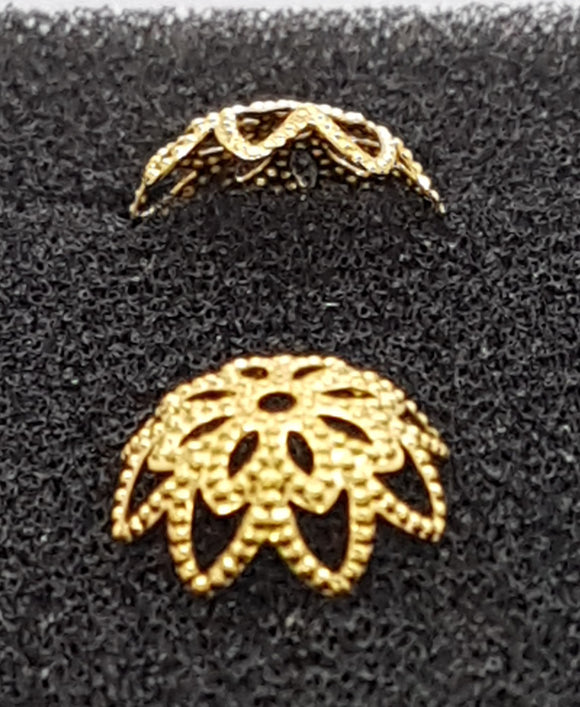 BEAD CAPS - GOLDEN COLOUR - 10 X 4MM