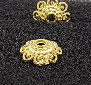 BEAD CAPS - GOLDEN COLOUR - 10 X 5MM