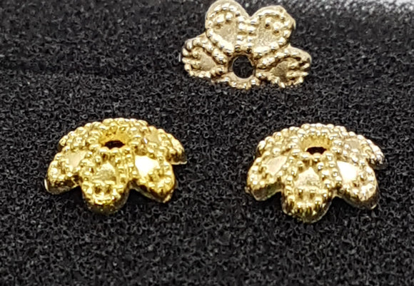 BEAD CAPS - GOLDEN COLOUR - 10MM