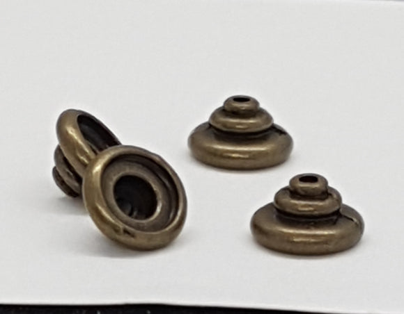 BEAD CAPS - ANTIQUE BRONZE COLOUR - 9 X 5MM