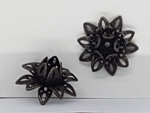 BEAD CAPS - FILLIGREE COPPER COLOUR - 16 X 8MM