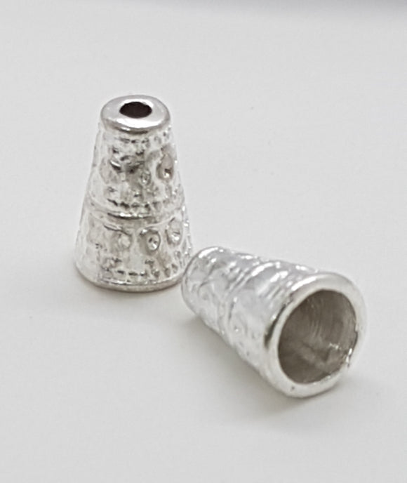 BEAD CONES - SILVER COLOUR - 10 X 6MM