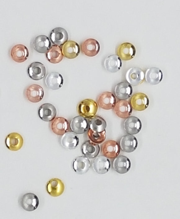 BEAD CAPS - MIXED COLOURS - 3MM