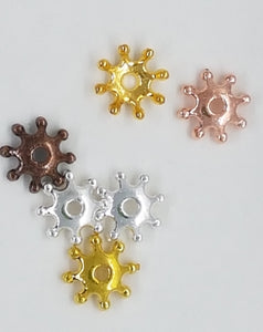 BEAD CAPS - MIXED COLOURS - 8MM