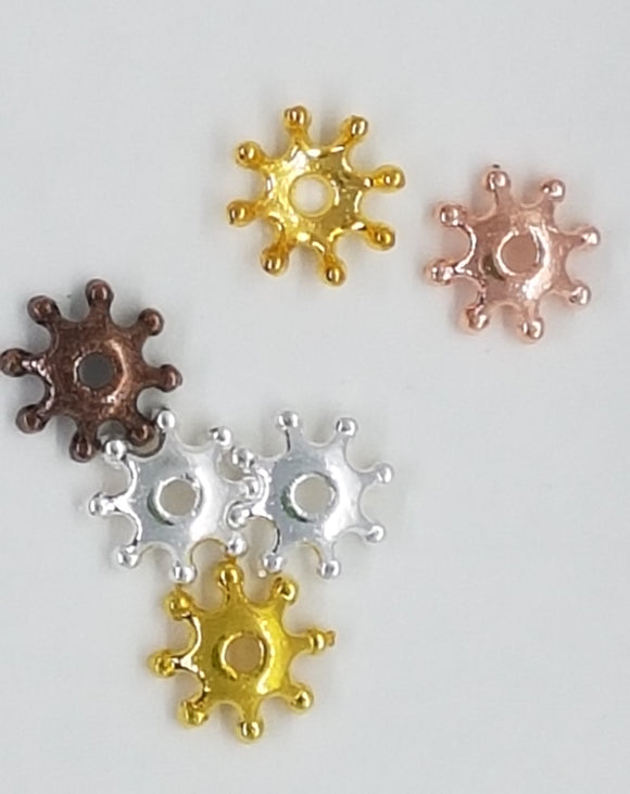 BEAD CAPS - MIXED COLOURS - 8MM