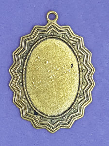 BEZEL - 54 X 40MM OVAL BEZEL - ANTIQUE GOLD