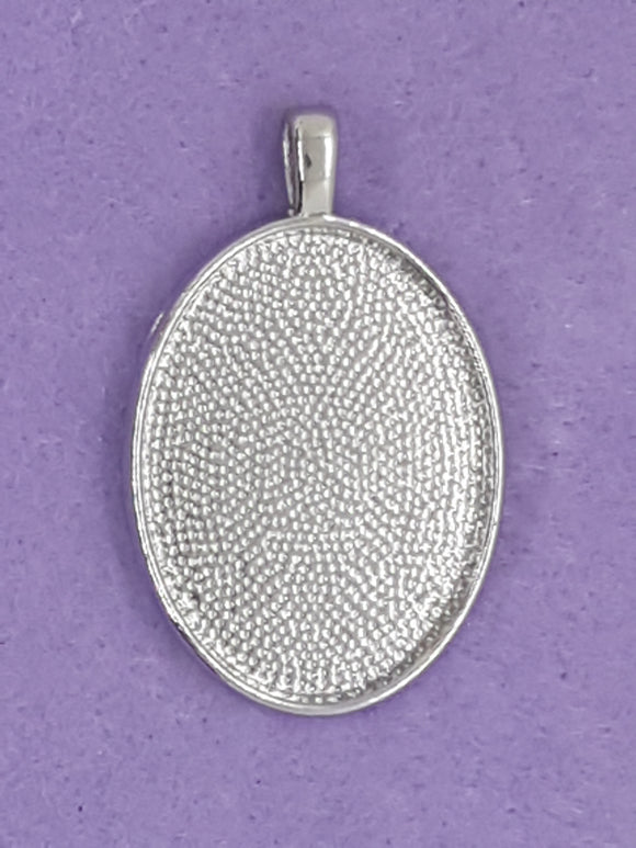 BEZEL - 38 X 34MM OVAL BEZEL - ANTIQUE SILVER