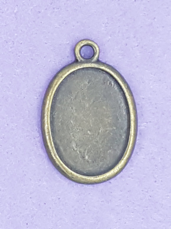 BEZEL - 35 X 24MM OVAL BEZEL - ANTIQUE BRONZE