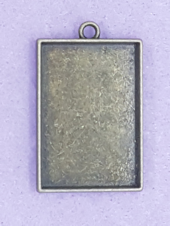 BEZEL - 36 X 33 X 3MM RECTANGLE - ANTIQUE BRONZE