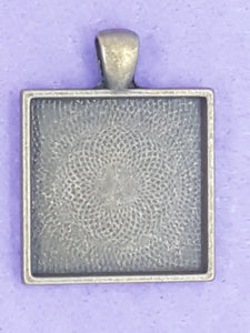 BEZEL - 37 X 28MM SQUARE - ANTIQUE BRONZE