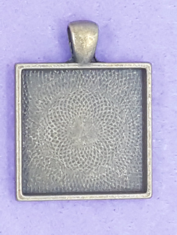 BEZEL - 37 X 28MM SQUARE - ANTIQUE BRONZE