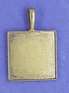 BEZEL - 37 X 26MM SQUARE - ANTIQUE GOLDEN