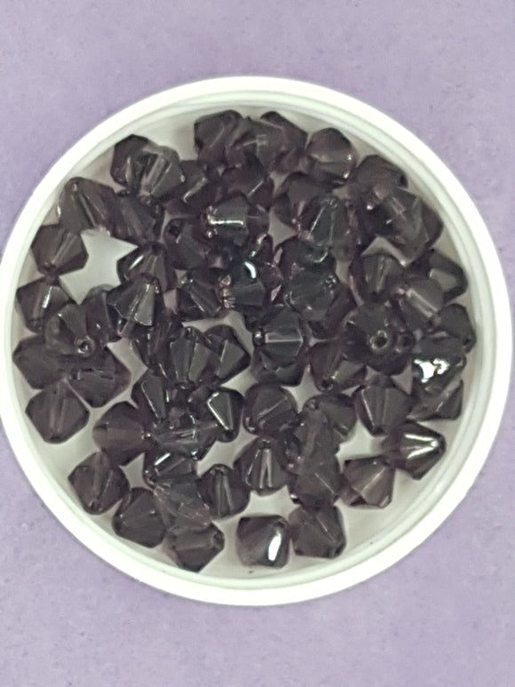BICONES - 8MM GLASS BEADS - PURPLE