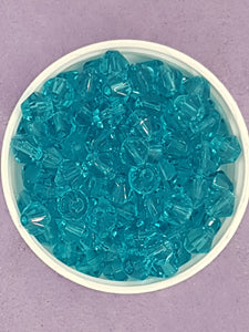 BICONES - 8MM GLASS BEADS - SKY BLUE
