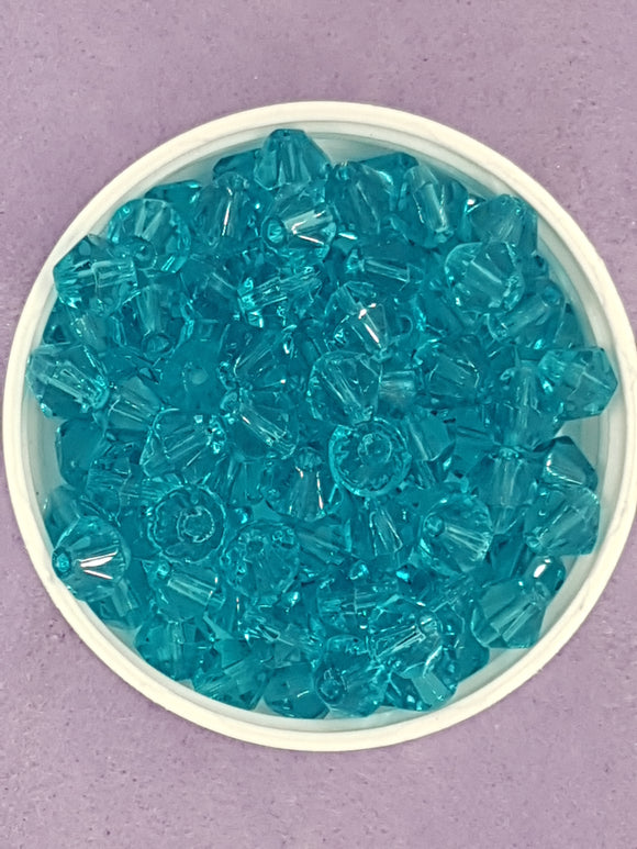 BICONES - 8MM GLASS BEADS - SKY BLUE
