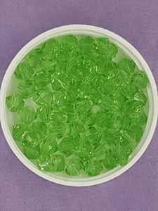 BICONES - 8MM GLASS BEADS - LIGHT GREEN