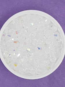 BICONES - 6MM CRYSTAL GLASS FACETED BEADS - GRADE AA - AB PLATED